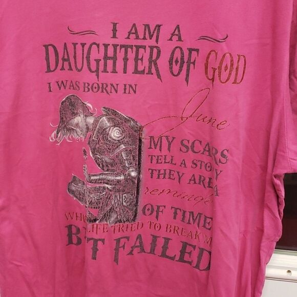 Daughter of God Born in June Graphic Tee Shirt GUC sz 2XL - Picture 3 of 6